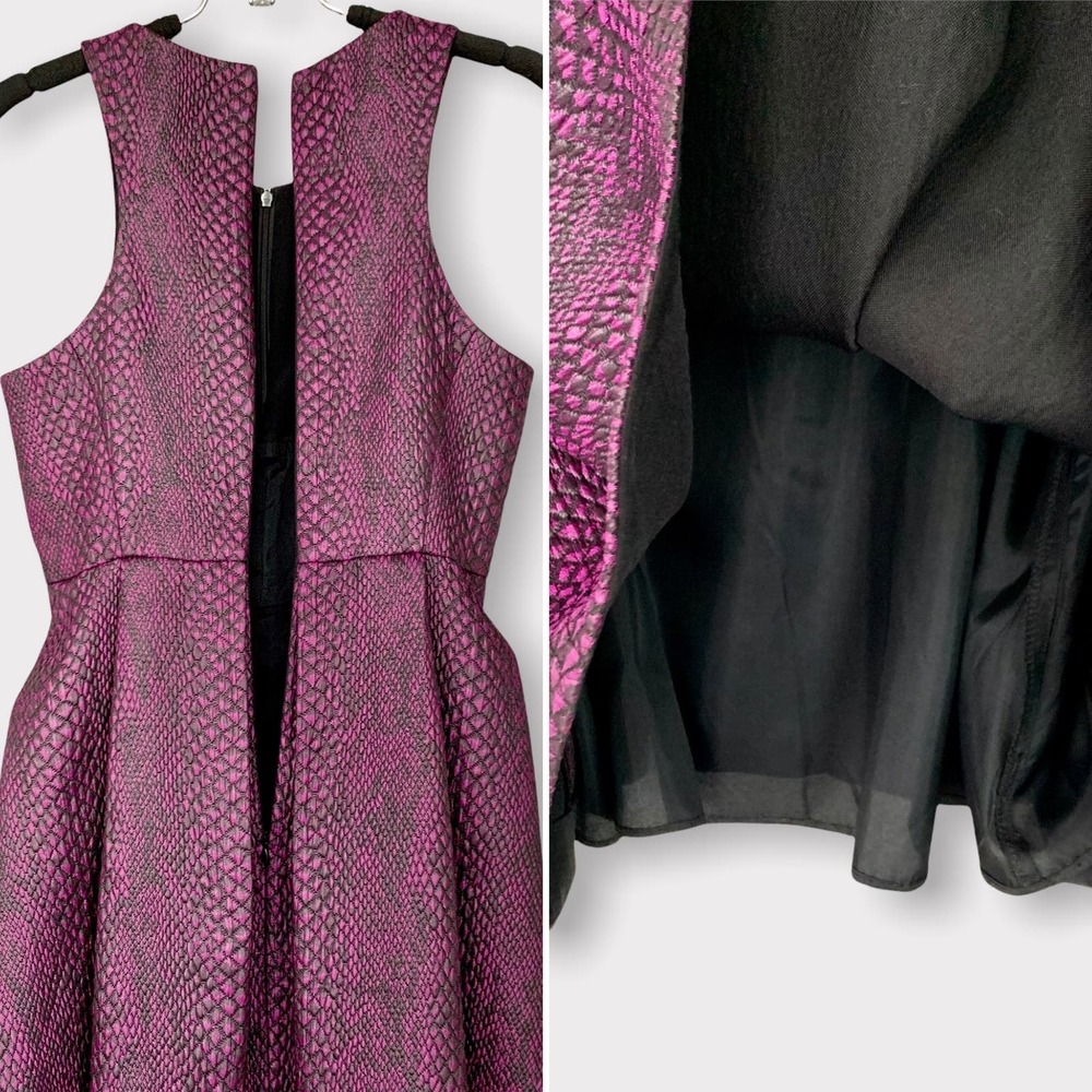 Tibi Cobra Jacquard Sleeveless Dress in Purple Size 0 - Picture 11 of 13
